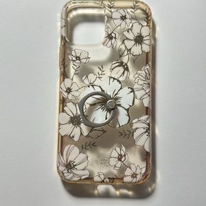 Velvet Caviar White and Gold Floral Clear iPhone Case (12 Pro)